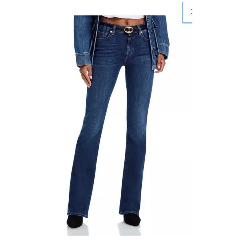 7 For All‎ Mankind Kimmie Bootcut Dark Wash Jeans Size 31 Denim - Picture 2 of 8